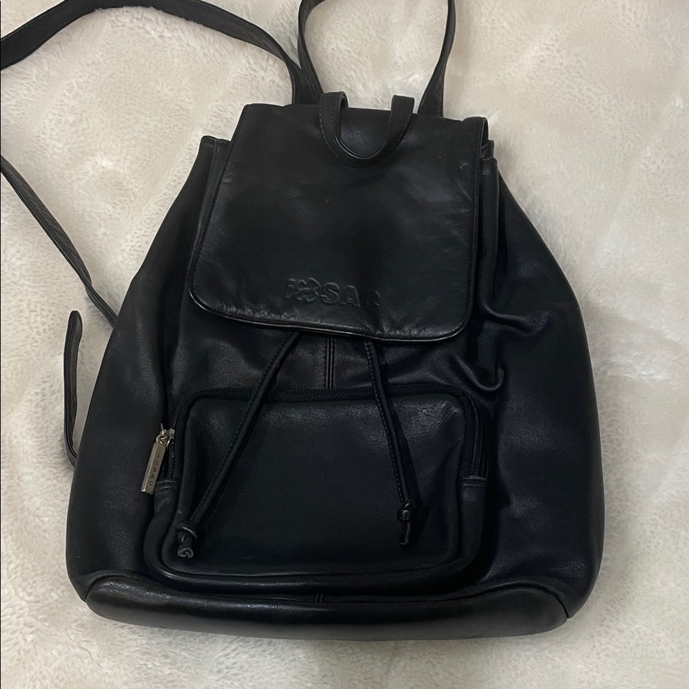 Black Leather Backpack